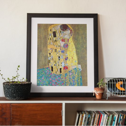 De kus van Gustav Klimt,  Art Nouveau Poster