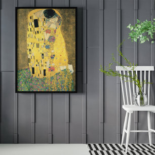 De kus van Gustav Klimt,  Art Nouveau Poster