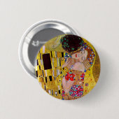 De kus van Gustav Klimt,  Art Nouveau Ronde Button 5,7 Cm (Voorkant /achterkant)