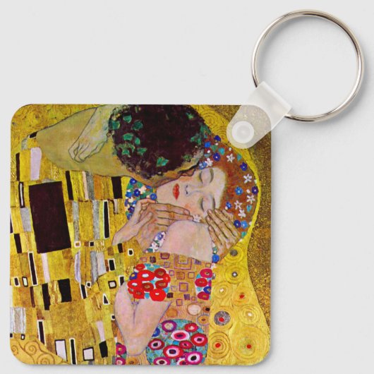 De kus van Gustav Klimt,  Art Nouveau Sleutelhanger (Achterkant)