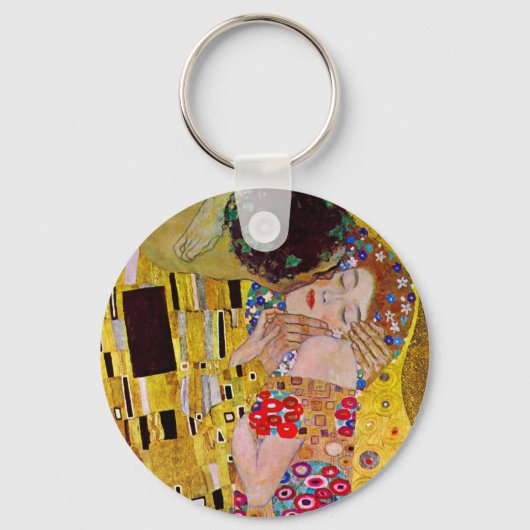 De kus van Gustav Klimt,  Art Nouveau Sleutelhanger (Voorkant)
