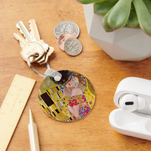 De kus van Gustav Klimt, Art Nouveau Sleutelhanger