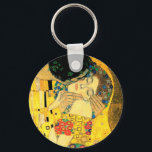 De kus van Gustav Klimt Art Nouveau Sleutelhanger<br><div class="desc">Het populaire schilderij Kiss (Lovers) van de Oostenrijkse symbolist & Art Nouveau Artist Gustav Klimt (1862-1918)</div>