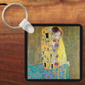De kus van Gustav Klimt,  Art Nouveau Sleutelhanger (Voorkant)
