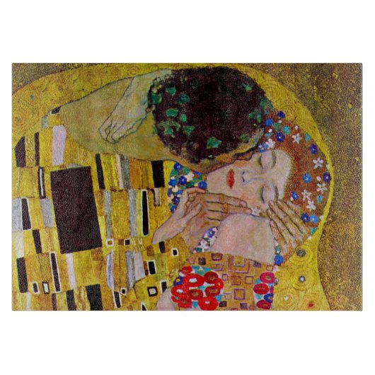 De kus van Gustav Klimt,  Art Nouveau Snijplank (Voorkant)
