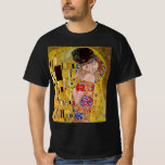 De kus van Gustav Klimt,  Art Nouveau T-shirt<br><div class="desc">Het ultieme schilderij van liefde, een prachtig design om Valentijnsdag te vieren met! De Kiss (detail) (1907-1908) van Gustav Klimt is een Victoriaans Era Symbolisme, een mooie kunstliefde en romance schilderij met een romantisch stel in verschillende tinten goud, patronen en symbolen, die een kus delen tegen een bronzen achtergrond. Over...</div>