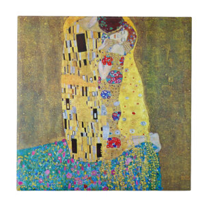 De kus van Gustav Klimt,  Art Nouveau Tegeltje
