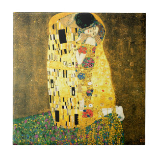 De kus van Gustav Klimt Art Nouveau Tegeltje