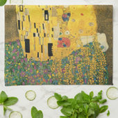 De kus van Gustav Klimt,  Art Nouveau Theedoek (Gevouwen)