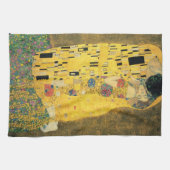 De kus van Gustav Klimt,  Art Nouveau Theedoek (Horizontaal)