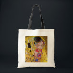 De kus van Gustav Klimt,  Art Nouveau Tote Bag<br><div class="desc">Het ultieme schilderij van liefde, een prachtig design om Valentijnsdag te vieren met! De Kiss (detail) (1907-1908) van Gustav Klimt is een Victoriaans Era Symbolisme, een mooie kunstliefde en romance schilderij met een romantisch stel in verschillende tinten goud, patronen en symbolen, die een kus delen tegen een bronzen achtergrond. Over...</div>
