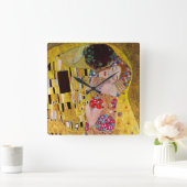 De kus van Gustav Klimt,  Art Nouveau Vierkante Klok (Huis)