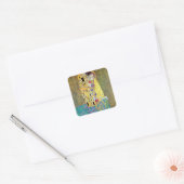 De kus van Gustav Klimt,  Art Nouveau Vierkante Sticker (Envelop)