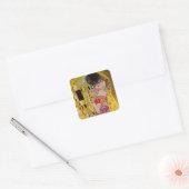 De kus van Gustav Klimt,  Art Nouveau Vierkante Sticker (Envelop)