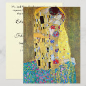 De kus van Gustav Klimt, Art Nouveau Wedding Kaart (Voorkant / Achterkant)