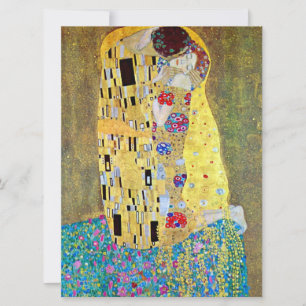 De kus van Gustav Klimt, Art Nouveau Wedding Kaart