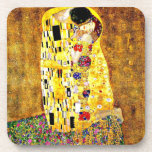 De kus van Gustav Klimt Bier Onderzetter<br><div class="desc">De Kus,  een mooi kunstschilderij van de Oostenrijkse kunstenaar Gustav Klimt</div>