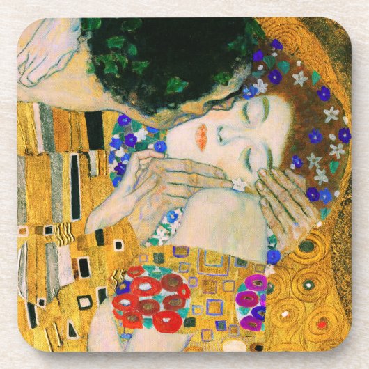 De kus van Gustav Klimt Bier Onderzetter (Voorkant)