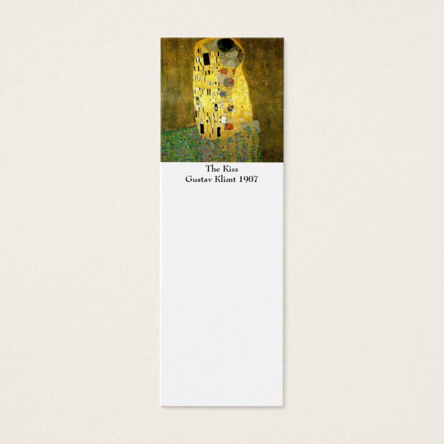 De kus van Gustav Klimt Bladwijzer Mini Visitekaartjes (Voorkant)