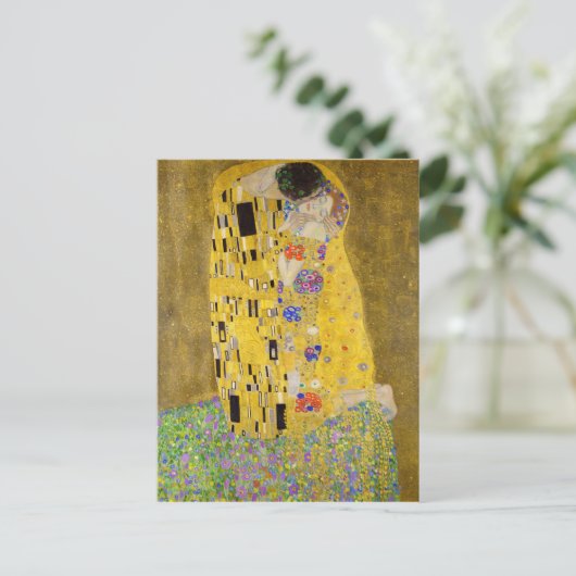 De kus van Gustav Klimt Briefkaart (Staand voorkant)