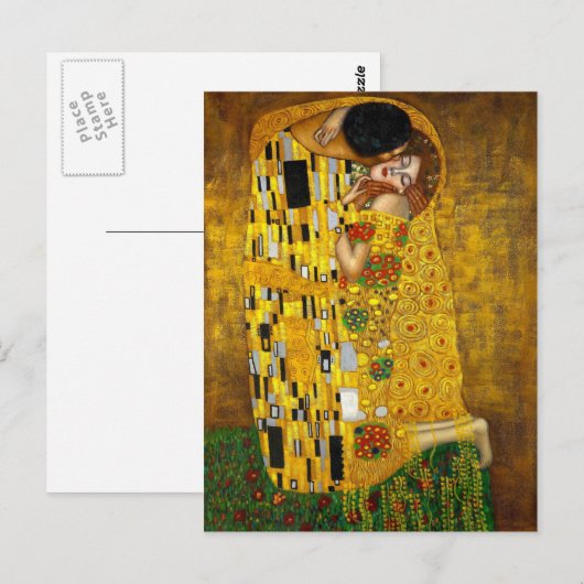 De kus van Gustav Klimt Briefkaart (Voorkant / Achterkant)