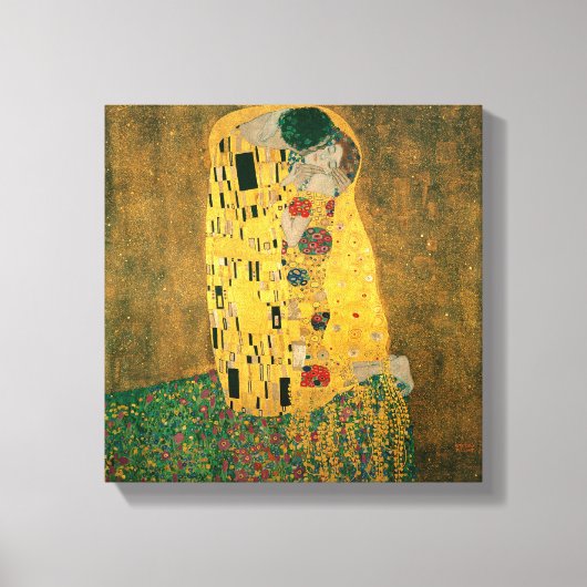 De kus van Gustav Klimt Canvas Afdruk (Voorkant)