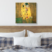 De kus van Gustav Klimt Canvas Afdruk (Insitu (Slaapkamer))