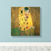 De kus van Gustav Klimt Canvas Afdruk (Insitu (Houten vloer))