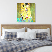 De kus van Gustav Klimt Canvas Afdruk (Insitu (Slaapkamer))