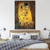 De kus van Gustav Klimt Canvas Afdruk (Insitu (Slaapkamer))