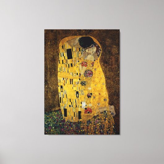 De kus van Gustav Klimt Canvas Afdruk (Voorkant)