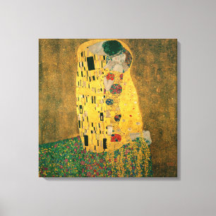 De kus van Gustav Klimt Canvas Afdruk