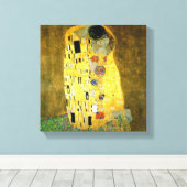 De kus van Gustav Klimt Canvas Afdruk (Insitu (Houten vloer))