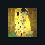 De kus van Gustav Klimt Canvas Afdruk<br><div class="desc">The Kiss van Gustav Klimt een Art Nouveau werk met bladgoud</div>