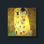 De kus van Gustav Klimt Canvas Afdruk<br><div class="desc">The Kiss van Gustav Klimt een Art Nouveau werk met bladgoud</div>