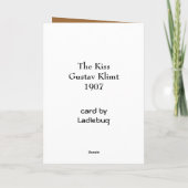 De kus van Gustav Klimt Feestdagen Kaart (Achterkant)