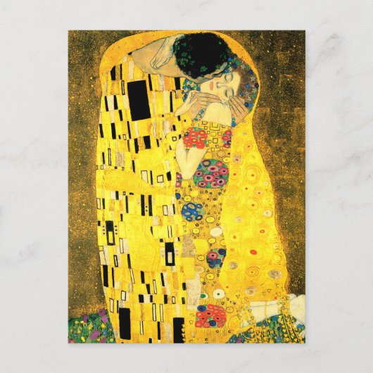 De kus van Gustav Klimt Fine Art Briefkaart (Voorkant)