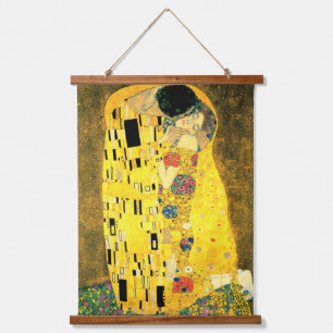 De kus van Gustav Klimt Fine Art Poster print Hangend Wandkleed