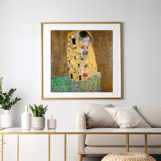 De kus van Gustav Klimt Foto Afdruk