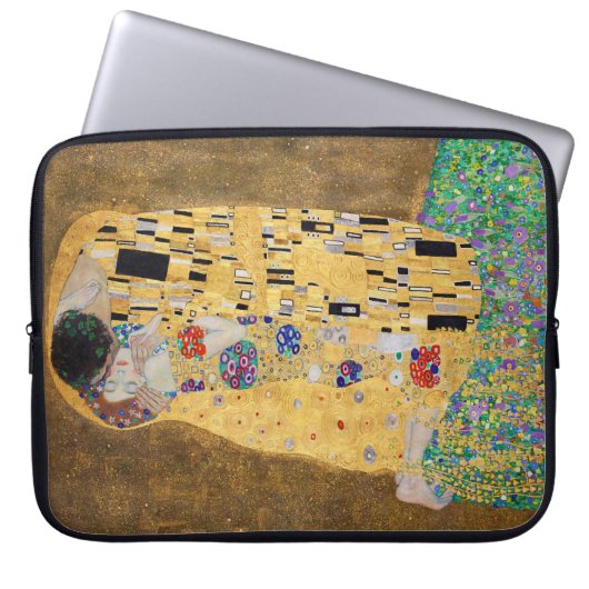 De Kus van Gustav Klimt Gefeliciteerd Laptop Sleeve (Voorkant)