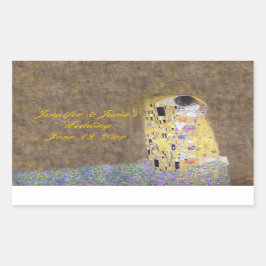 "De kus" van Gustav Klimt Gepersonaliseerde bruilo Rechthoekige Sticker