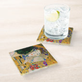 De kus van Gustav Klimt Glazen Onderzetter (Schuin)