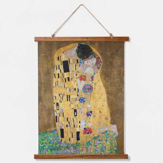 De Kus van Gustav Klimt Hangend Wandkleed (Voorkant)