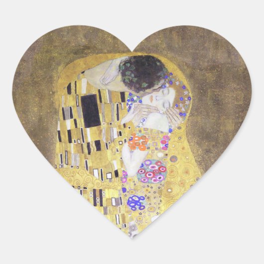 De kus van Gustav Klimt Heart Sticker (Voorkant)