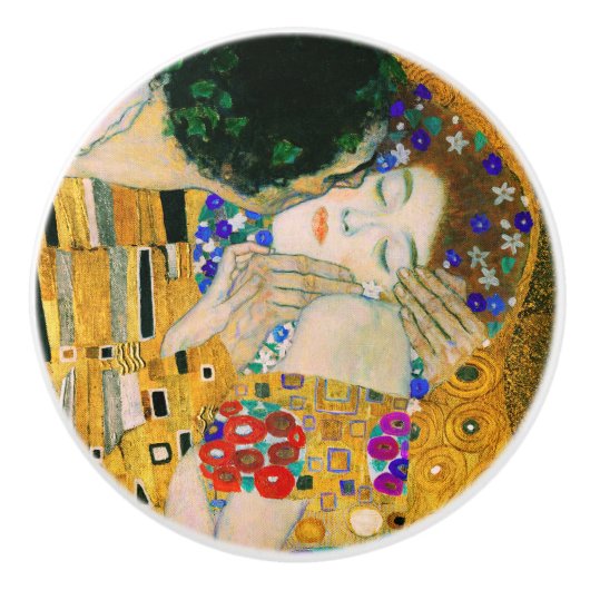 De kus van Gustav Klimt Keramische Knop (Voorkant)