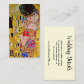 De kus van Gustav Klimt,  kunst bruiloft Informatiekaartje (Voorkant / Achterkant)