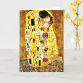 De kus van Gustav Klimt, mooie kunst Kaart (Gele Bloem)