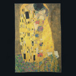 De Kus van Gustav Klimt, Oude Art Nouveau Theedoek<br><div class="desc">De Kus (Der Kuss) (1907/08) van Gustav Klimt is waarschijnlijk zijn beroemdste werk. Klimt begon er in 1907 aan te werken en het is het hoogtepunt van zijn zogenaamde 'Gouden Periode'. De Kus is een antieke fine art-liefdes- en romantische schildering uit het symbolisme van het Victoria tijdperk met een romantisch...</div>