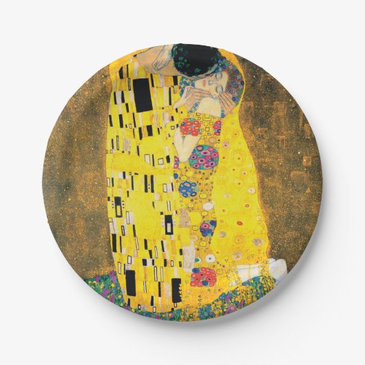 De kus van Gustav Klimt Papieren Bordje (Voorkant)