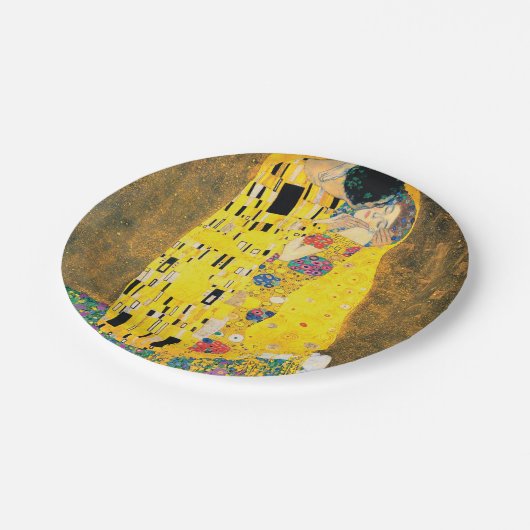 De kus van Gustav Klimt Papieren Bordje (Gekanteld)